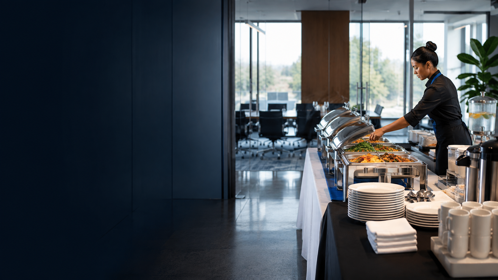Professional catering setup
